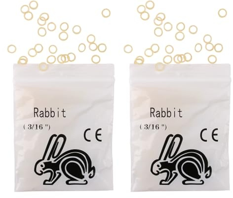 Elastici ortodontici dentali in gomma con 2 confezioni, 200 pezzi, elastici in gomma per spazi dentali, denti storti, bretelle (coniglio 3/40,6 cm, 127,6 g)