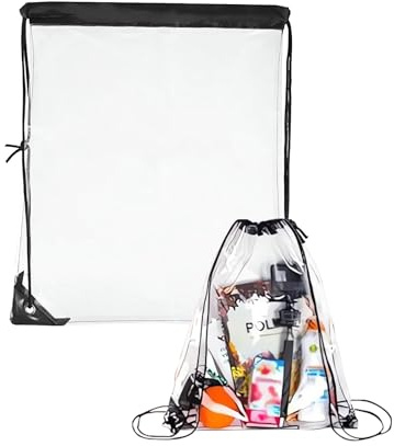 Zaino trasparente, Borsa trasparente, Sacca impermeabile, Sacca sportiva, Borsa plastica impermeabile, per Festival, Concerti, Sport, Palestra, Scarpe, Shopping