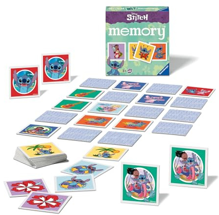 Ravensburger Disney Stitch Mini Memory Game - Matching Picture Snap Pairs Game for Kids Age 3 Years Up