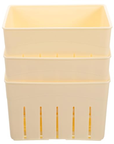 UTHCLO Pressa per Tofu in Plastica Alimentare 3 Pezzi 140X105X95 MM con Coperchio Stampo per Formaggio Domestico per Produzione Fai da Te di Tofu Utensile per Pressare in Casa