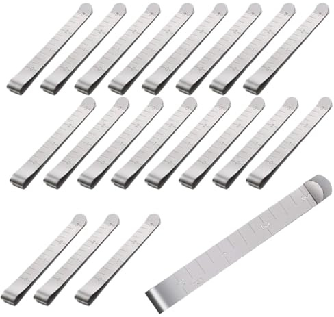 20 Pcs Hemming Clips Stainless Steel Sewing Clips,Hemming Marker Tool for Fabric Clip Measurement Ruler Quilting Supplies Sew Clip with Measurements for Fabric Quilting Pinning Marking(3 Inch)