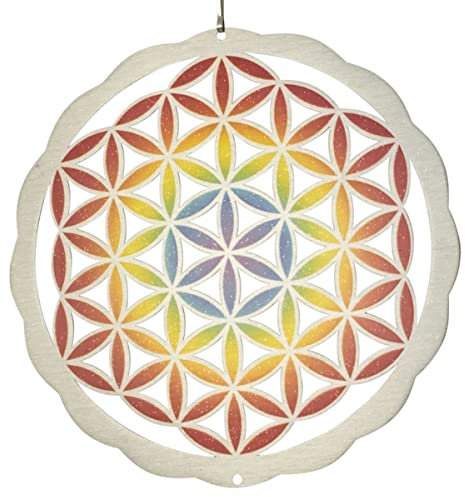 CIM Edelstahl Windspiel - Blume des Lebens Colour 200 - Abmessung: Ø20cm inkl. Aufhängung