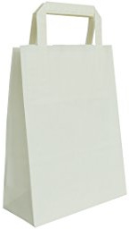Carte Dozio - Shopper in Kraft color Bianco, maniglia piatta, f.to cm 27+12x37, cf 25 pz