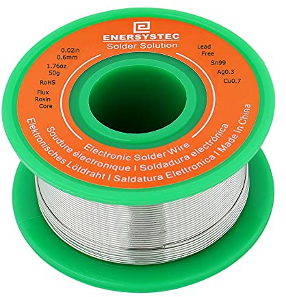 Lötdraht, Kolophoniumkern, kein Blei, elektrischer Lötdraht, dünn, 0,6 mm, 50 g, feines Lötzinn mit Flussmittel, 2,5 PB-frei, Sn99, Ag0,3, Cu0,7, Durchfluss, 0,0 kg, Elektronik, Löten, DIY-Reparatur,