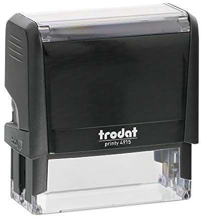 Trodat Printy 4915 Personalised Stamp - Ideal for Creating Business, Office and Teacher Stamps Impressions - Size 68 x 23 mm - Up to 6 Lines of Custom Text (Black)