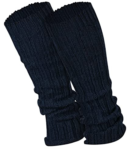 1 Paar Stulpen Damen warme Bein-Stulpen in Wolle Strick - navy