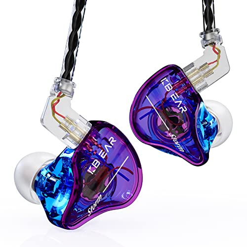 Yinyoo Kbear Storm Professional In Ear Monitor Auriculares para Cantantes Babreros Músicos Bobos, con Cable Personalizado en los Auriculares para oídos IEM, Detachable OFC Cable Plateado Plateado