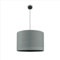 Paco Home Tischlampe Stehlampe Pendellampe Wohnzimmer Esszimmer Schlafzimmer Runder Schirm aus Stoff Modern Stylisch E27, Lampenart:Pendelleuchte 1-Flammig, Farbe:Grau Schwarz (Ø38cm)
