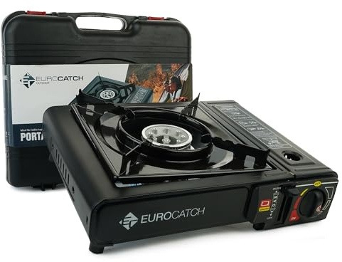 Eurocatch Gasspis för Camping - Gasolkök - Campingkök - Gasspis - Gasplatta - Kök - Bärväska