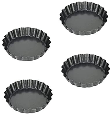 Cabilock Moldes Individuales Para Tartas Redondos 4cm Antiadherentes Con Base Desmontable Ideal Para Cocinar