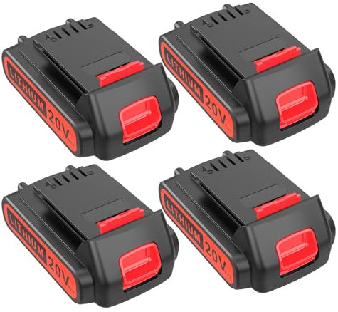 ASUNCELL Lot de 4 batteries Li-ion 18 V 3,5 Ah pour outils électriques et outils de jardin Black+Decker 20 V Max LBX20 BL2018 LBXR20B LBXR20-OPE LBXR2020 LBXR20 LB20 LB2X4020