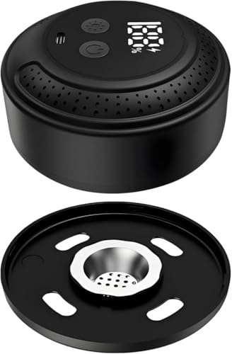 QUMOX Kit de fumoir à cocktail électrique avec 6 saveurs de copeaux de bois – Fumoir à whisky rechargeable USB KZ-39 avec lumière ambiante LED, allumage en un clic, sans butane, pour bourbon, cocktail