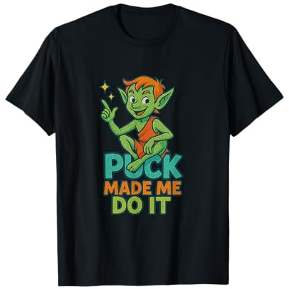 Distressed Puck Midsummer Night Dream Fairy Imp Shakespeare T-Shirt