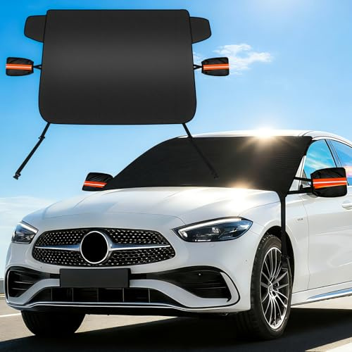 D-Lumina 600D Copertura Parabrezza Auto,Parasole Auto Parabrezza Pieghevole, Adatto per la Maggior Parte di Auto, Camion, SUV, Furgoni e Monovolume (Nero - 180x120 cm)