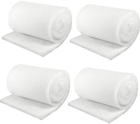 TENGWA Filtervadd akvarium förtjockad akvarium filter 4 stycken 100 x 12 cm brett akvarium tillbehör vit lämplig för akvarier och fiskdammar