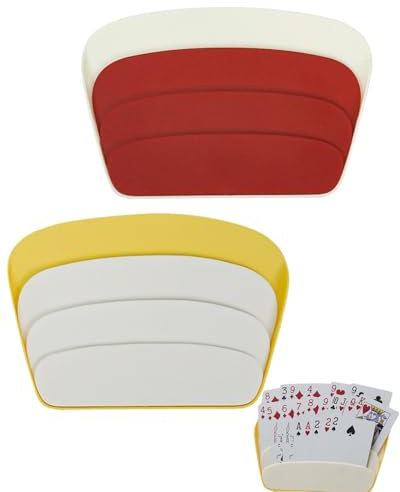 EYVRPAU Soporte Sujeta Cartas de Madera Manos Libres, 2 Unidades (2 Colores). Ideal para Niños, Adultos y Mayores: Libera Tus Manos para un Juego Cómodo.