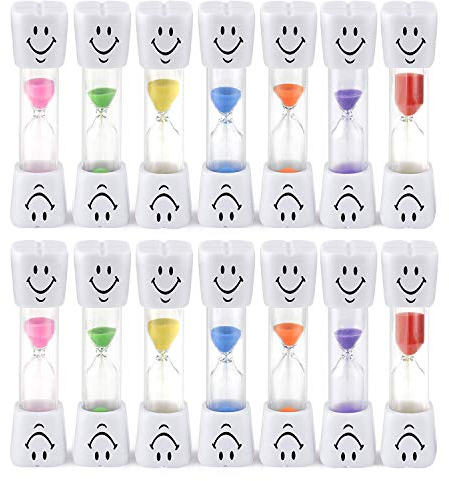 HOSTK 14pcs 2min Zahnb¨¹rsten Sanduhr Zahnb¨¹rste Uhr f¨¹r Kinder Kinder Geschenk Spiele Koch Treffen Lesen Klassenzimmer K¨¹Che Home Office Dekoration