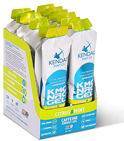 KMC NRG Gel+: Caffeine Energy Gel - Refreshing Citrus & Mint (12 x 70g) by Kendal Mint Co.