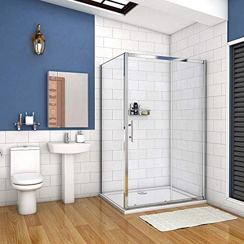 AICA cabine de douche 110x90cm porte coulissante plus une paroi latérale hauteur :190cm