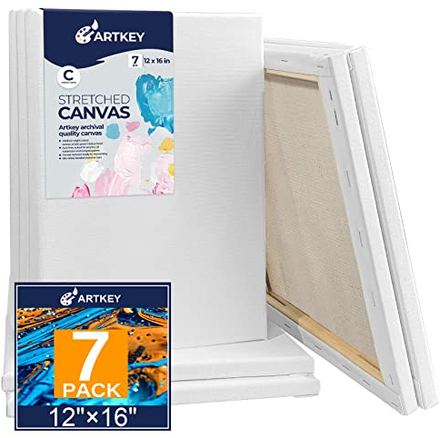 Keilrahmen zum Malen, 30 x 40 cm, 7er-Pack, 300 g/m², dreifach grundiert, säurefrei, 100% Baumwolle, gerahmte Leinwand, leere Kunstleinwände für Acryl, Gießen, Öl, Aquarellmalerei