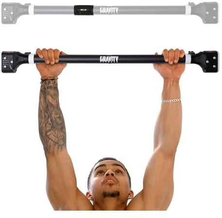 Barre de Traction pour Porte Gravity Fitness – Barre de Traction Ajustable Sans Vis (72-95cm) – Barre de Musculation Maison pour ENTRAÎNEMENT AU POIDS DU CORPS et CALISTHÉNICS