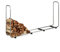 Relaxdays Kaminholzregal verstellbar, Holzlege Stahl, Scheite ab 25 cm, Brennholzregal, HBT: 103x168-230x36 cm, silber