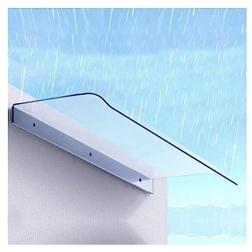 Window Rain Shelter Cover,Outdoor Awning Patio Porch Awning,uv Protection Rain,Transparent front door awningTransparent Polycarbonate Rain Canopy,Facade installation ( Size : 50*260cm/19.6*102.3in )