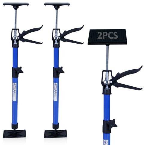 CCLIFE Set de 2 Etai de Soutien Télescopique Étai pour Plafond Extensible de 50 à 115 cm Charge Max 30 kg Étai de Porte Support Télescopique pour Plafond Montage Plaques de Plâtre
