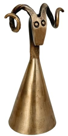 Living Ideas Hand Forged Rams Head Candle Snuffer Iron Handmade Medieval Candle Snuffer Blacksmith Candle Extinguisher Gift for Candle Lovers Classic Look Antique Brass Finish Wick Candlesnuffers