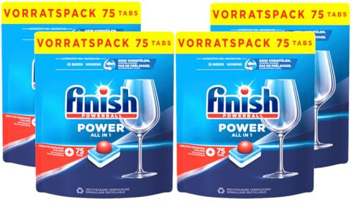 Finish Power All in 1 Spülmaschinentabs Vorratspack 300 Finish Tabs (4 x 75 Stück)