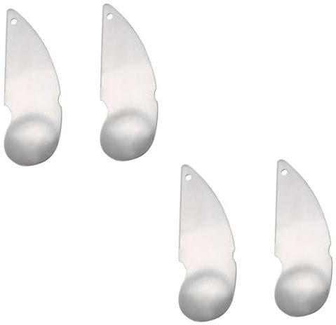 COLLBATH 4 Piezas cuchara de kiwi cuchara deshuesadora de kiwi pelador de pelador de limón cortador de cuchara de cocina cucharas de fruta de carne Acero inoxidable Silver