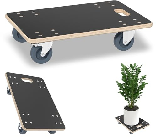LARS360 Rullbräda 1 st. transportskoter 600 x 400 x 145 mm möbelskoter, transporthjälp för flyttning, möbeltransport, 200 kg, lastkapacitet, plattformsvagn, transportstöd, perfekt för inomhus och