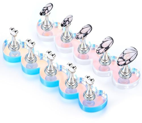 Heclia Nagelständer Nagelhalter zum Lackieren von Nägeln 2 Sets Nagelständer für Press-Ons Aurora Heart magnetische Übungsständer Kunst-Displayständer für künstliche Nägel Werkzeuge DIY-Kunstbedarf