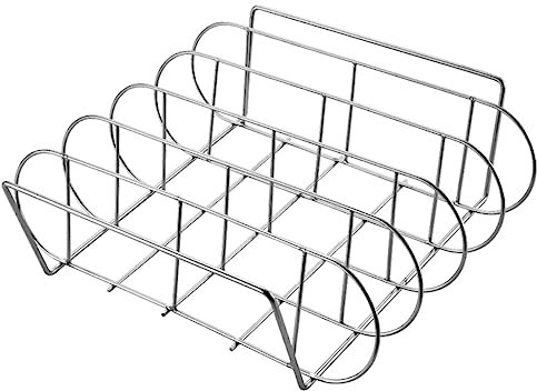 TOYANDONA Costine in Acciaio Resistenti Per Barbecue Supporto Per Affumicare Le Costine Resistente Al Calore Anti Picnic Campeggio e Cottura Al Forno