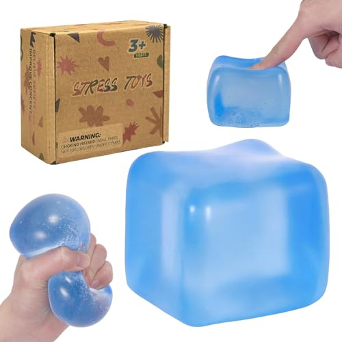 Graphinza Large Squeeze Toys, Big Squishy Stress Ball with Durable Soft Texture, Extra-Satisfying Squeeze Toy for Adults and Boys & Girls Age 3+ (2.76in) (Blue)