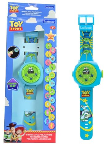 LEXIBOOK, Toy Story, Reloj con Proyección, DMW050TSLXB | Digital, 20 proyecciones, correa ajustable, aro giratorio, hora/fecha, pila incluida