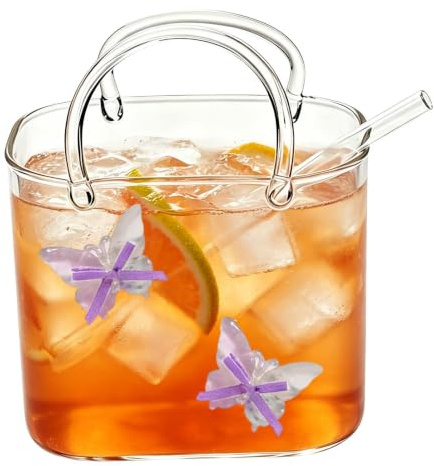 Générique Handväska i glas | Tjock klar handväska | glasdrickvas | för glaske, fruktjuice, te, vin, cocktails, sprit, alkohol, blommor, drycker, festdekoration