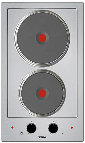 TEKA Placa Modular Eléctrica 30 cm, 2 Zonas, Mandos Metalizados, 3.500 W, EFX 30.1 2P
