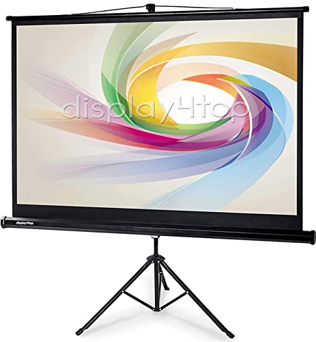 Display4top 60 Inch Projector Screen with Tripod 4:3 Projection Screen for Home Cinema Indoor Outdoor Projector Film Screen, Size: 122 cm (W) x 91 cm (H)