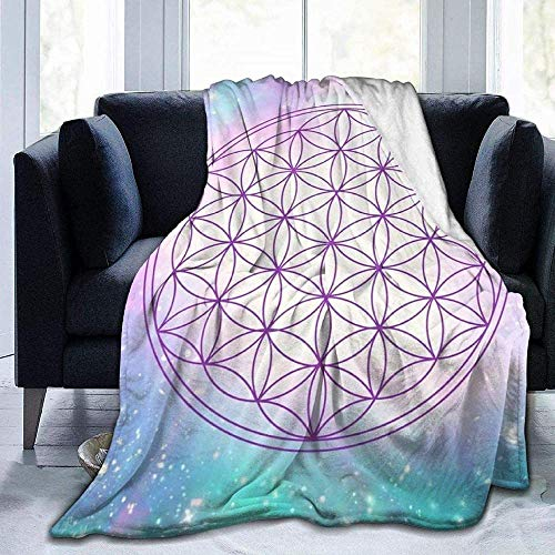 YuLiZP Decke Wohn Kuscheldecken,Bequeme Wolldecken Aus Weichem Sofa Und Bettdecken,Geeignet Für Wohn-/Schlafzimmer,Zu Jeder Jahreszeit Erhältlich Blume des Lebens Symbol 50x40 inch