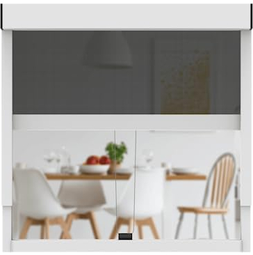 CLIP'N'SHADE Weiß - Aussenrollo gegen Hitze, Jalousie, Sichtschutz und Abdunkelung für Fenster, Hitzeschutz Rollo ohne Bohren (Breite: 100 cm, Höhe: 91-142 cm, Blickdicht)