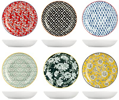 H&h set 6 piatti fondi colourful assortiti cm21