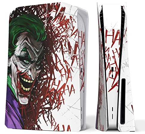eXtremeRate eXcover Cover Plate Faceplates Compatible with Original ps5 Console Disc Edition, Replacement Faceplate Backplate Case Shell Skin for ps5 Disc Version - Clown Hahaha - Console NOT Included