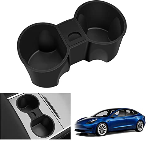 GAFAT Tesla Model 3 2021–2023/Model Y 2021–2024 mugghållare, modell 3 modell Y 2022, silikongel dryckeshållare, mattor, Tesla Model Y 2023 tillbehör, modell 3 2023 tillbehör [Inte för modell 3 2024+]
