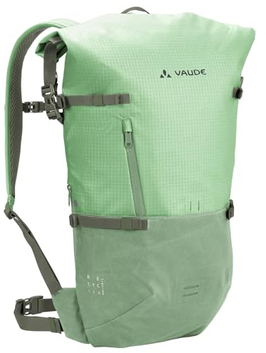 VAUDE Cityrucksack CityGo II 23 Liter Mint, wasserdichter Rucksack Damen & Herren, leichter Daypack für Städtetrips mit Laptop-Fach, Rolltop Rucksack ideal für den urbanen Alltag
