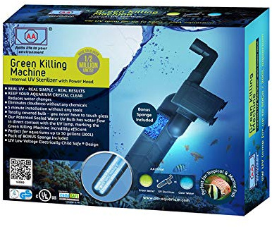 Green Killing Machine UVC Klärer für Aquarien (GKM) | UV Filter | Pumpe inklusive | kein Außenfilter nötig | Sterilisator zur Keimreduktion | Wasserklärer & Algenvernichter Gegen Algen (GKM9-9 Watt)