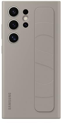 Samsung Galaxy S24 Ultra Standing Grip Phone Case, Protective Silicone Cover with Hand Strap, Kickstand, Durable Design, Soft Touch, US Version, EF-GS928CUEGUS, Taupe