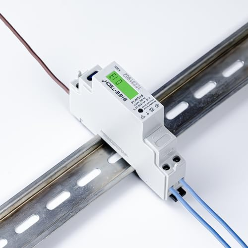 Wechselstromzähler [FLWS45 - MID 24] Digital 230V mit Beleuchtetes LCD Anzeige und S0 Impulsausgang, Geeicht MID Zertifiziert, 45A