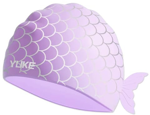 OLYSPM Badekappe Mädchen,Badekappe Kinder,Silikon-Badehaube mit Hervorragender Elastizität und Dehnbarkeit,wasserdichte Schwimmkappe für Jungen und Mädchen von 3 bis 14 Jahren