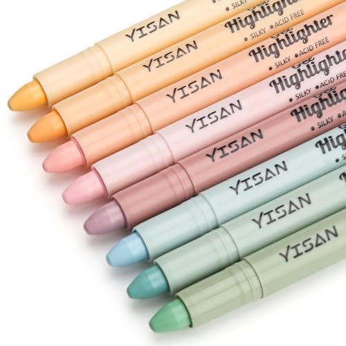 YISAN Bibel Pastell Textmarker, Bibelmarker Stifte, Bibel Highlighter, Markerstifte Set, 8 Farben,70627